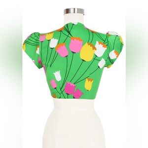 Trashy Diva Alexa tie top “mod tulips” sz 4